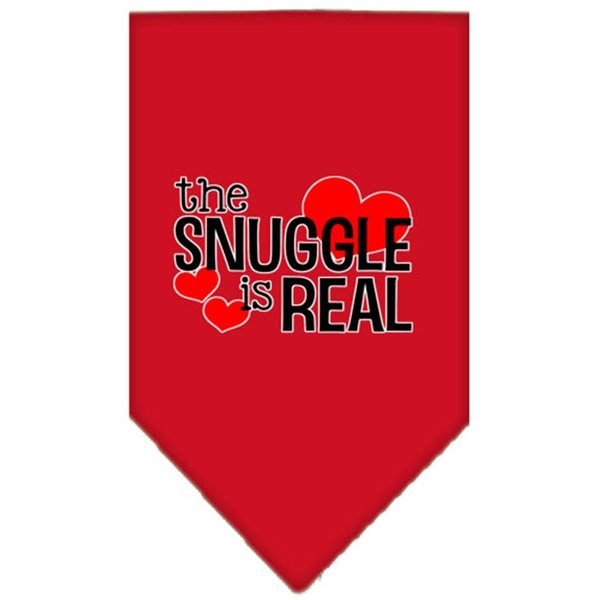 Mirage Pet Products The Snuggle is Real Screen Print BandanaRed Large 66-443 LGRD